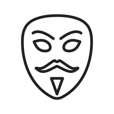 Hacker Maskesi ikon vektör resmi. Mobil uygulama web uygulaması ve yazdırma ortamı için uygundur.