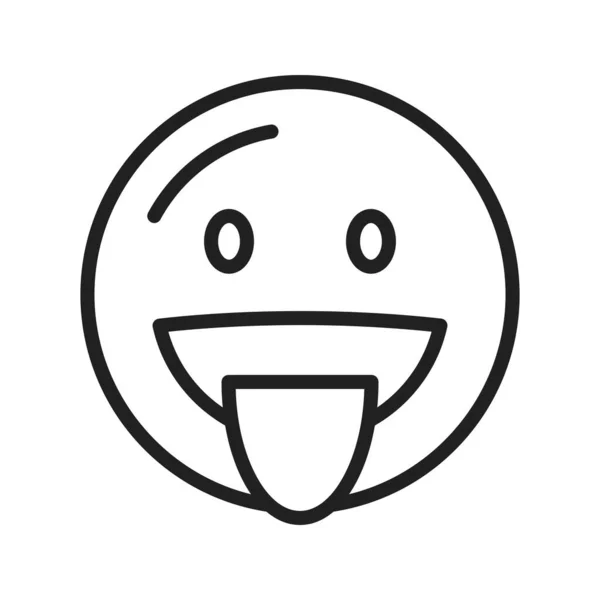 Gesicht Mit Zungensymbolvektorbild Geeignet Für Mobile Applikationen Und Printmedien — Stockvektor