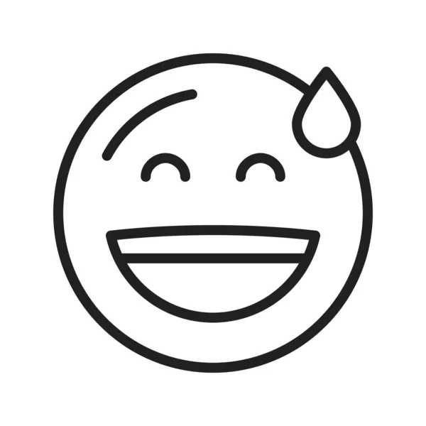 Χαμογελώντας Πρόσωπο Ιδρωμένη Εικόνα Διάνυσμα Εικονίδιο Κατάλληλο Για Mobile Application — Διανυσματικό Αρχείο