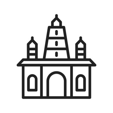 Hindu Tapınağı ikon vektör görüntüsü. Mobil uygulama web uygulaması ve yazdırma ortamı için uygundur.