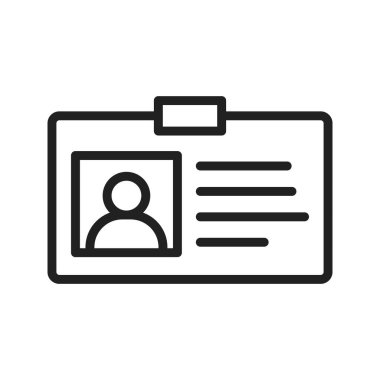 Kimlik kartı simgesi vektör resmi. Mobil uygulama web uygulaması ve yazdırma ortamı için uygundur.