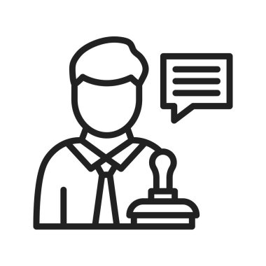 Yasal Danışman ikon vektör görüntüsü. Mobil uygulama web uygulaması ve yazdırma ortamı için uygundur.