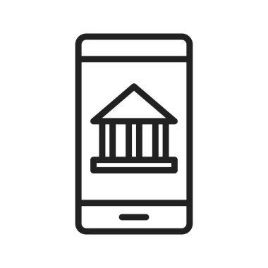 Mobil bankacılık simgesi vektör görüntüsü. Mobil uygulama web uygulaması ve yazdırma ortamı için uygundur.