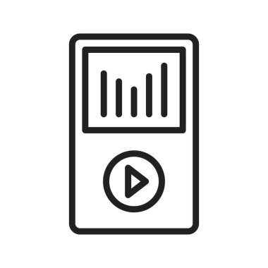 Mp3 Oyuncu simgesi vektör resmi. Mobil uygulama web uygulaması ve yazdırma ortamı için uygundur.
