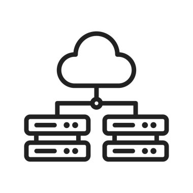 Çoklu Bulut Sunucuları simge vektör görüntüsü. Mobil uygulama web uygulaması ve yazdırma ortamı için uygundur.