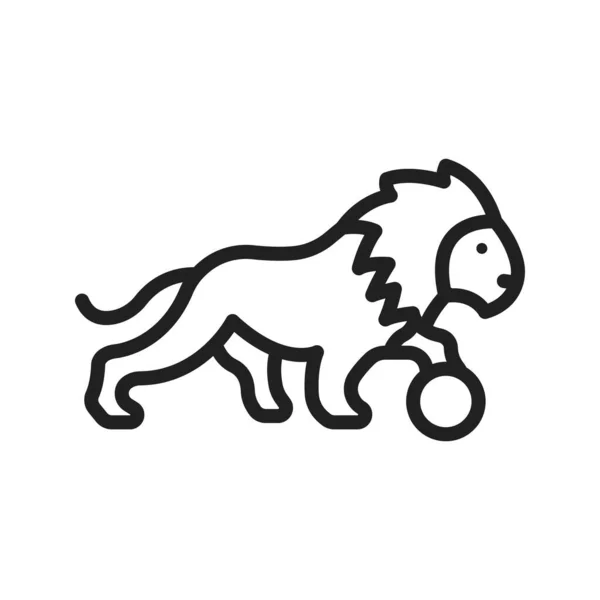 Lion Performing Icon Vector Image Подходит Мобильных Приложений Веб Приложений — стоковый вектор