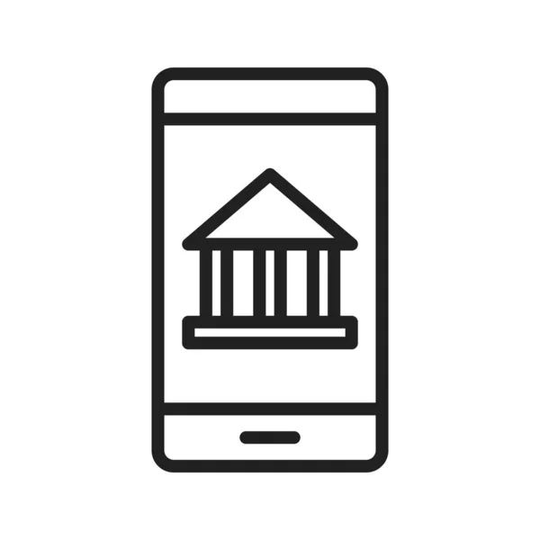Векторное Изображение Значка Мобильного Банкинга Подходит Мобильных Приложений Веб Приложений — стоковый вектор