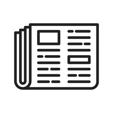 Gazete simgesi vektör resmi. Mobil uygulama web uygulaması ve yazdırma ortamı için uygundur.