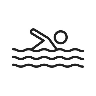 Yüzme ikonu vektör görüntüsü. Mobil uygulama web uygulaması ve yazdırma ortamı için uygundur.