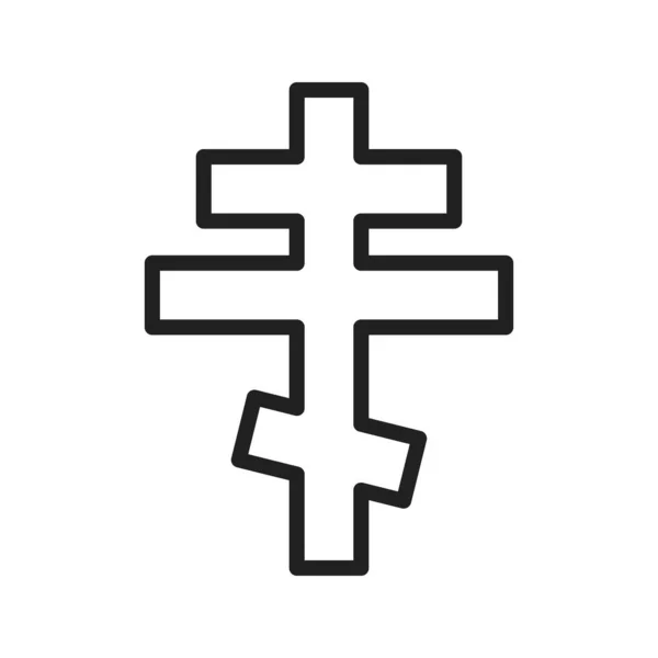 Immagine Vettoriale Icona Croce Ortodossa Adatto Applicazioni Web Mobili Supporti — Vettoriale Stock