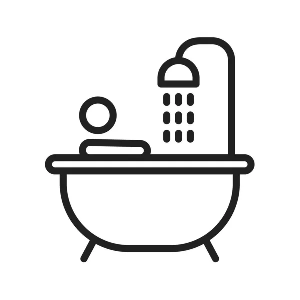 Persona Tomando Imagen Vectorial Icono Baño Adecuado Para Aplicaciones Móviles — Vector de stock