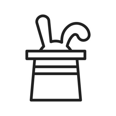 Şapka ikonunda tavşan vektör görüntüsü. Mobil uygulama web uygulaması ve yazdırma ortamı için uygundur.