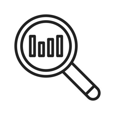 Analitik simge vektör resmini ara. Mobil uygulama web uygulaması ve yazdırma ortamı için uygundur.