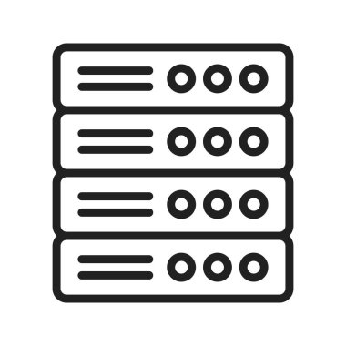 Sunucu simgesi vektör resmi. Mobil uygulama web uygulaması ve yazdırma ortamı için uygundur.