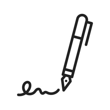 İmza simgesi vektör görüntüsü. Mobil uygulama web uygulaması ve yazdırma ortamı için uygundur.