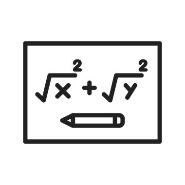 Formula simgesi vektör resmi çözülüyor. Mobil uygulama web uygulaması ve yazdırma ortamı için uygundur.