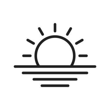 Gün batımı simge vektör görüntüsü. Mobil uygulama web uygulaması ve yazdırma ortamı için uygundur.