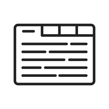 Sekme simgesi vektör resmi. Mobil uygulama web uygulaması ve yazdırma ortamı için uygundur.