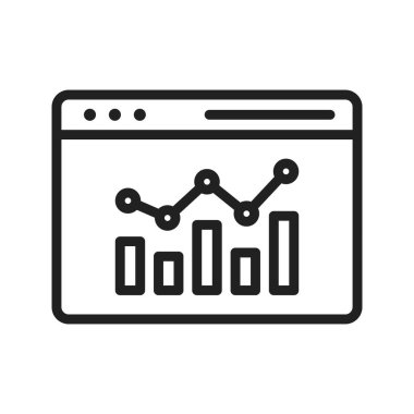 Web Sayfası İstatistik ikonu vektör resmi. Mobil uygulama web uygulaması ve yazdırma ortamı için uygundur.
