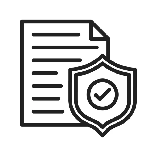 Immagine Vettoriale Icona Secure Document Adatto Applicazioni Web Mobili Supporti — Vettoriale Stock