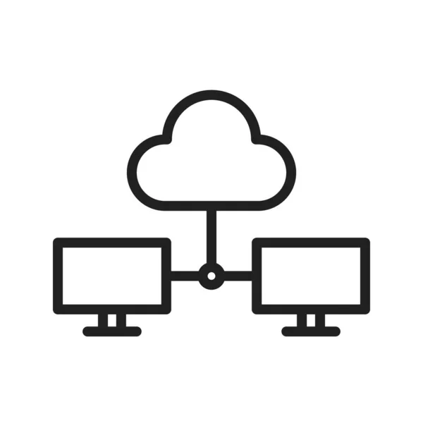 Gedeelde Cloud Pictogram Vectorafbeelding Geschikt Voor Mobiele Applicatie Webapplicatie Printmedia — Stockvector