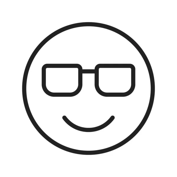 Glimlachend Gezicht Met Zonnebril Icoon Vector Afbeelding Geschikt Voor Mobiele — Stockvector
