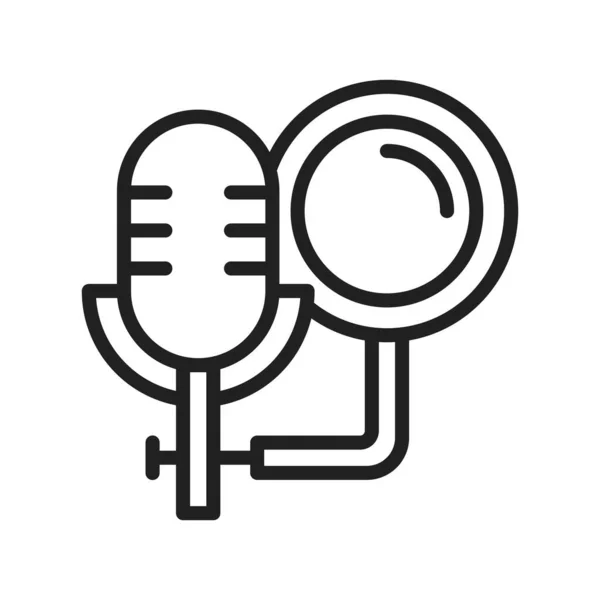 Stüdyo Mikrofon Ikon Vektör Görüntüsü Mobil Uygulama Web Uygulaması Yazdırma — Stok Vektör