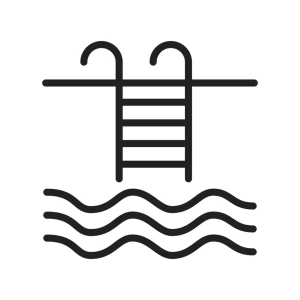 Schwimmbad Symbolvektorbild Geeignet Für Mobile Applikationen Und Printmedien — Stockvektor