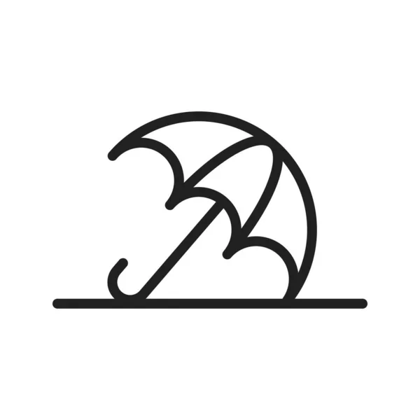 Schirm Auf Boden Symbol Vektorbild Geeignet Für Mobile Apps Web — Stockvektor