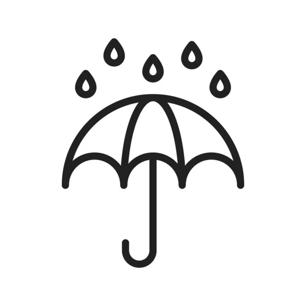 Parasol Ikoną Rain Drops Nadaje Się Aplikacji Mobilnych Mediów Drukowanych — Wektor stockowy