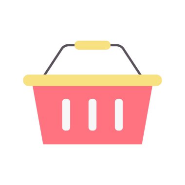 Sepet simgesi vektör görüntüsü. Mobil uygulama web uygulaması ve yazdırma ortamı için uygundur.