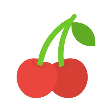 Kiraz ikonu vektör görüntüsü. Mobil uygulama web uygulaması ve yazdırma ortamı için uygundur.