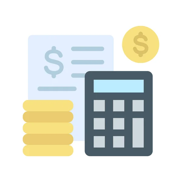 Haushaltsberechnungen Symbolvektorbild Geeignet Für Mobile Applikationen Und Printmedien — Stockvektor
