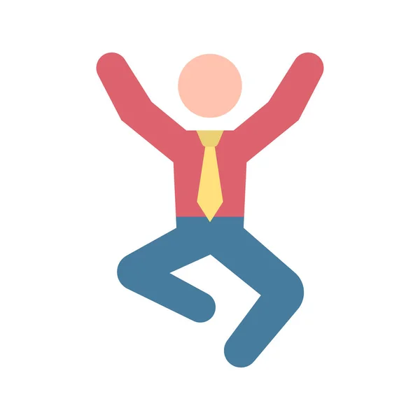 Businessman Jumping Icon Vector Image Suitable Mobile Application Web Application — Stock Vector