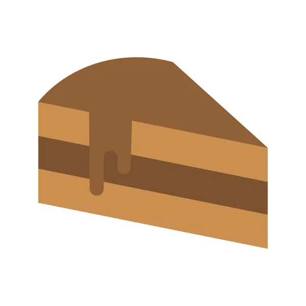 Schokoladenkuchenstück Symbolvektorbild Geeignet Für Mobile Applikationen Und Printmedien — Stockvektor