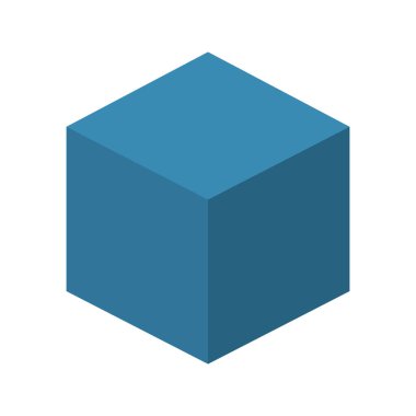 Küp simgesi vektör görüntüsü. Mobil uygulama web uygulaması ve yazdırma ortamı için uygundur.