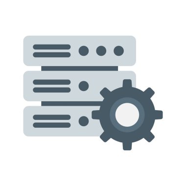 Veritabanı Ayarları simge vektör resmi. Mobil uygulama web uygulaması ve yazdırma ortamı için uygundur.