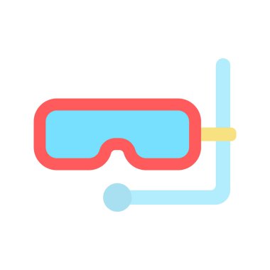 Maske simgesi vektör resmi daldırılıyor. Mobil uygulama web uygulaması ve yazdırma ortamı için uygundur.