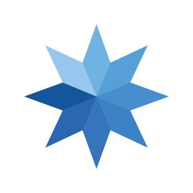 Sekiz Noktalı Yıldız simgesi vektör görüntüsü. Mobil uygulama web uygulaması ve yazdırma ortamı için uygundur.