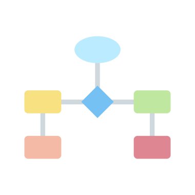 Akış şeması ikon vektör görüntüsü. Mobil uygulama web uygulaması ve yazdırma ortamı için uygundur.