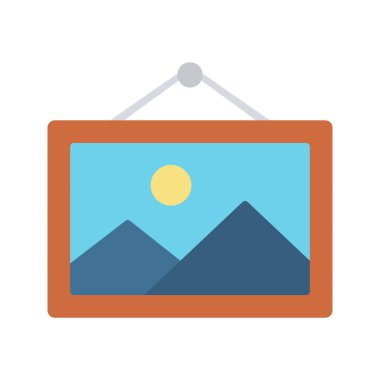 Çerçevelenmiş Resim simgesi vektör resmi. Mobil uygulama web uygulaması ve yazdırma ortamı için uygundur.