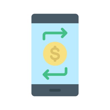 Fon Aktarım simgesi vektör görüntüsü. Mobil uygulama web uygulaması ve yazdırma ortamı için uygundur.