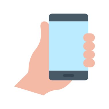 Akıllı Telefon simgesi vektör görüntüsü tutuluyor. Mobil uygulama web uygulaması ve yazdırma ortamı için uygundur.