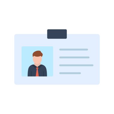 Kimlik kartı simgesi vektör resmi. Mobil uygulama web uygulaması ve yazdırma ortamı için uygundur.