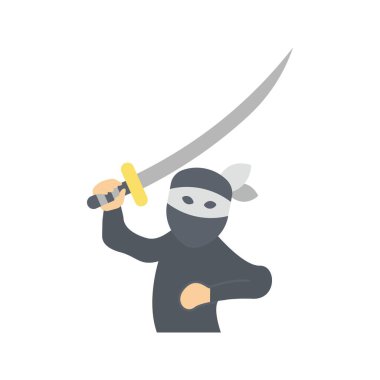 Kenjutsu ikon vektör görüntüsü. Mobil uygulama web uygulaması ve yazdırma ortamı için uygundur.