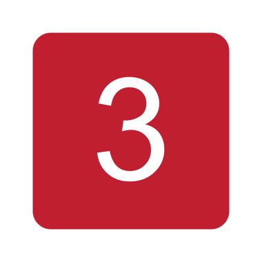 Keycap Digit Üç simge vektör görüntüsü. Mobil uygulama web uygulaması ve yazdırma ortamı için uygundur.