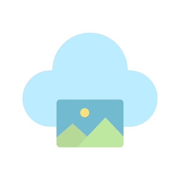 Képek Cloud Ikon Vektoron Mobilalkalmazás Webes Alkalmazáshoz Nyomtatott Médiához Alkalmas — Stock Vector