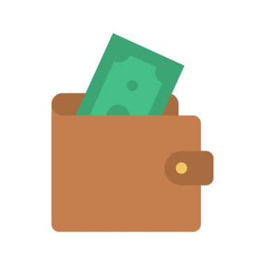 Cüzdan simgesi vektör görüntüsündeki para. Mobil uygulama web uygulaması ve yazdırma ortamı için uygundur.