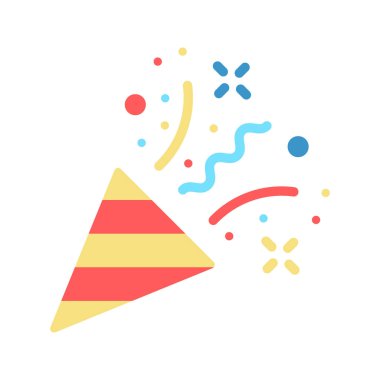 Parti Popper ikon vektör görüntüsü. Mobil uygulama web uygulaması ve yazdırma ortamı için uygundur.