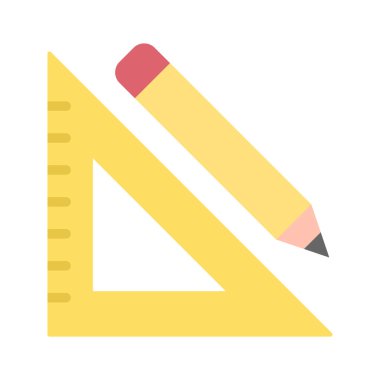 Kalem ve kare simge vektör resmini ayarla. Mobil uygulama web uygulaması ve yazdırma ortamı için uygundur.